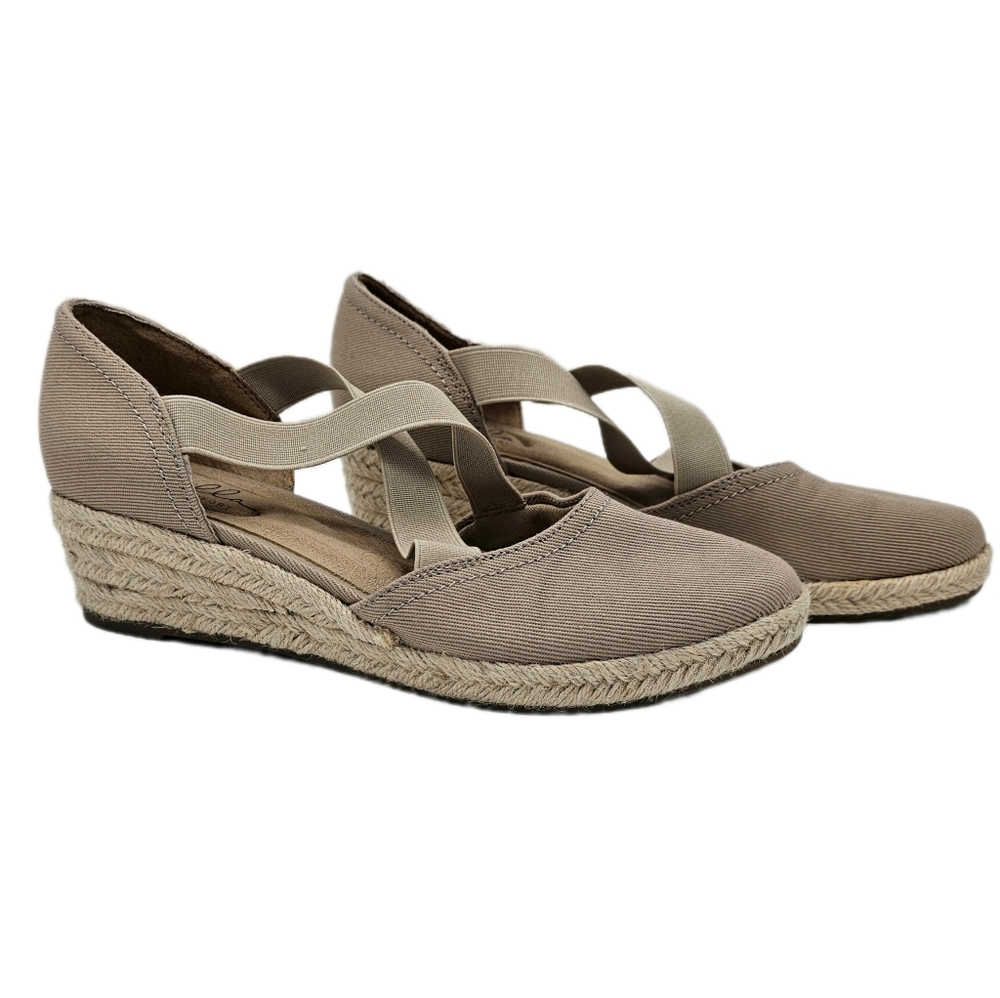 True Comfort Espadrille Wedge Shoes, Size 7